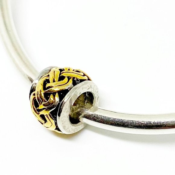 FREE S/H  Pugster Celtic Braid Design Gold Silver Bracelet Charm  - Fits Pandora - Picture 3 of 3